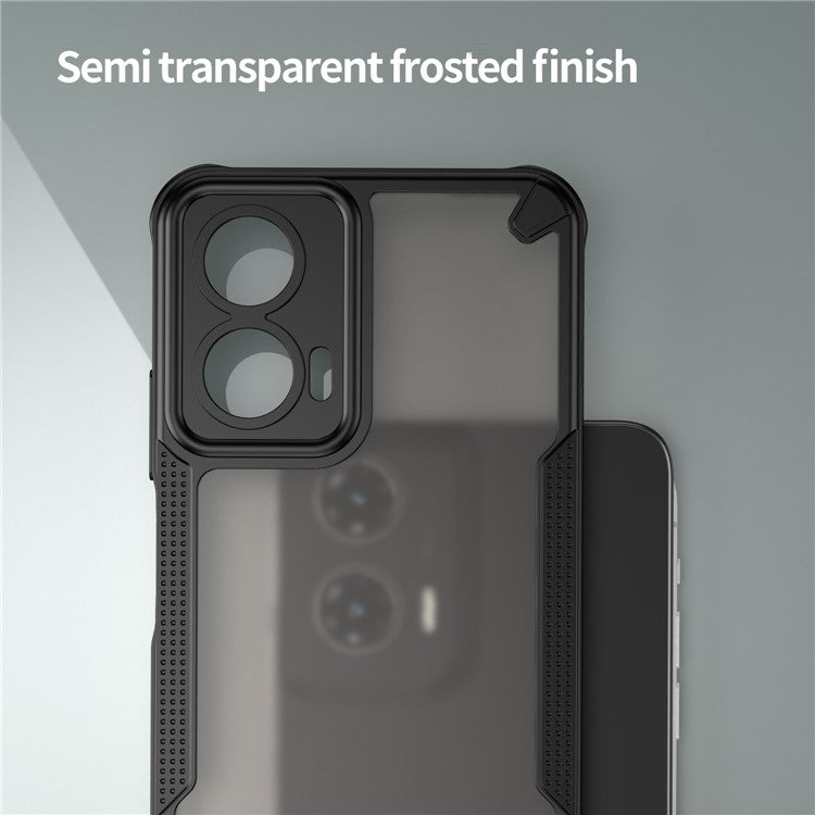 For Motorola Moto G35 5G Case Hybrid Frosted Phone Back Cover - Black