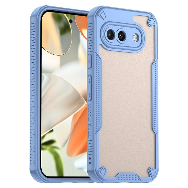 For Google Pixel 9a Case Hybrid Frosted Phone Back Cover - Blue