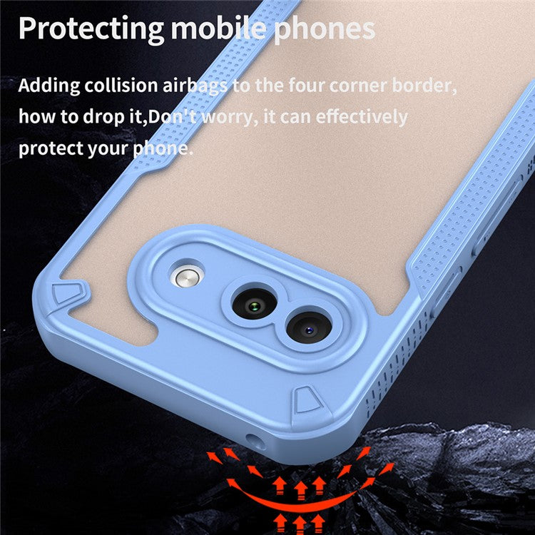 For Google Pixel 9a Case Hybrid Frosted Phone Back Cover - Blue