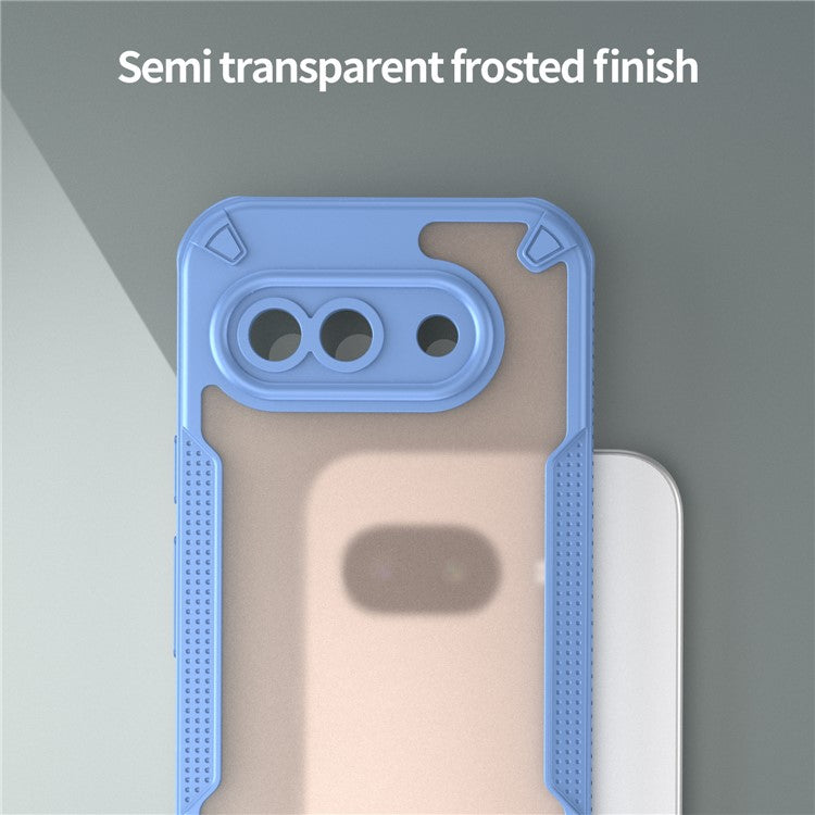 For Google Pixel 9a Case Hybrid Frosted Phone Back Cover - Blue