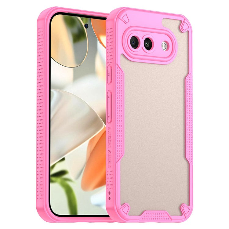 For Google Pixel 9a Case Hybrid Frosted Phone Back Cover - Pink