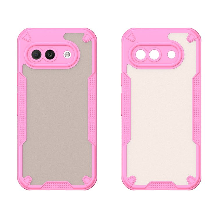 For Google Pixel 9a Case Hybrid Frosted Phone Back Cover - Pink