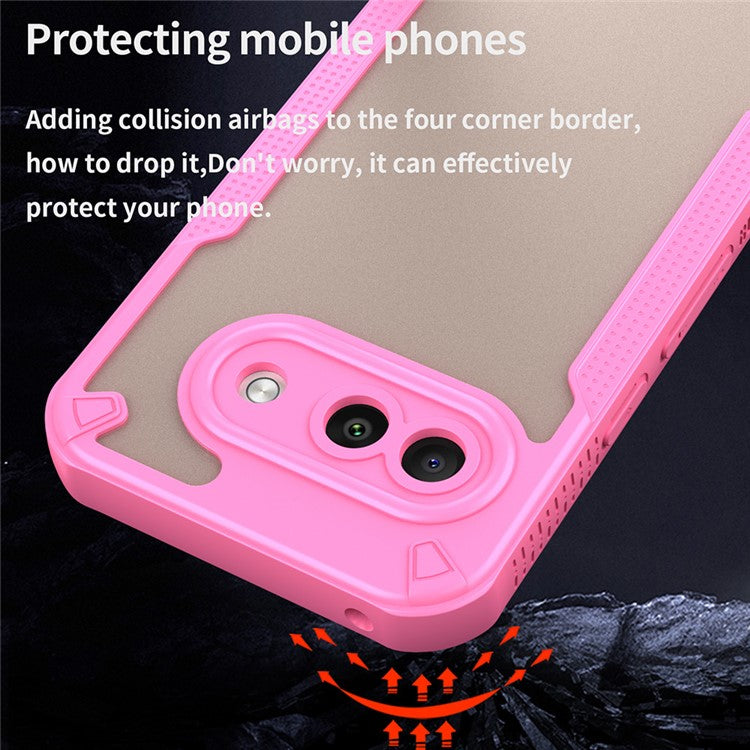 For Google Pixel 9a Case Hybrid Frosted Phone Back Cover - Pink