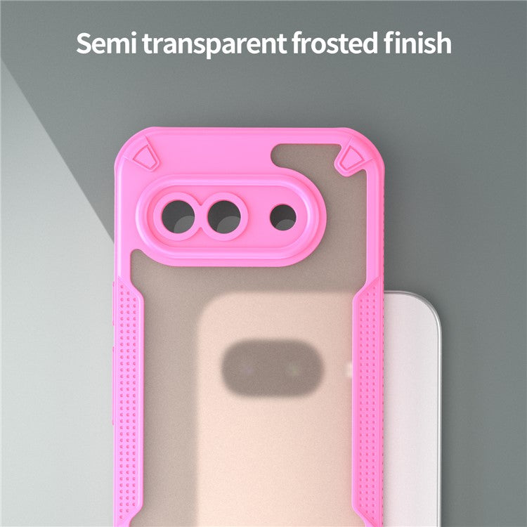 For Google Pixel 9a Case Hybrid Frosted Phone Back Cover - Pink