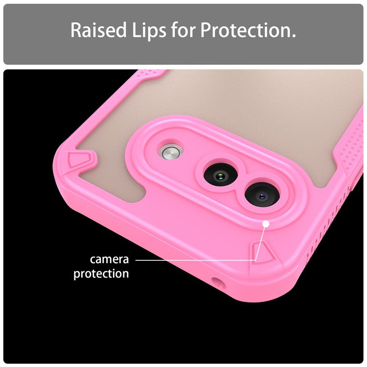 For Google Pixel 9a Case Hybrid Frosted Phone Back Cover - Pink