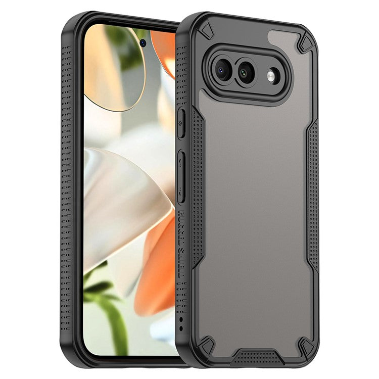 For Google Pixel 9a Case Hybrid Frosted Phone Back Cover - Black