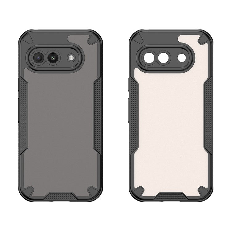 For Google Pixel 9a Case Hybrid Frosted Phone Back Cover - Black