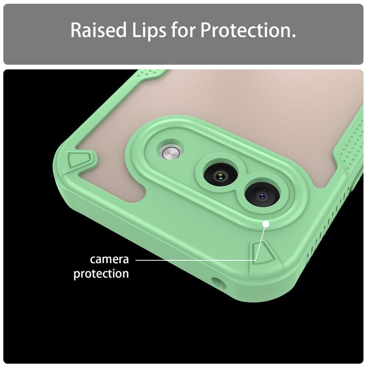 For Google Pixel 9a Case Hybrid Frosted Phone Back Cover - Green