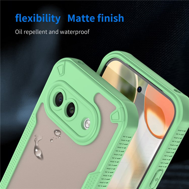 For Google Pixel 9a Case Hybrid Frosted Phone Back Cover - Green