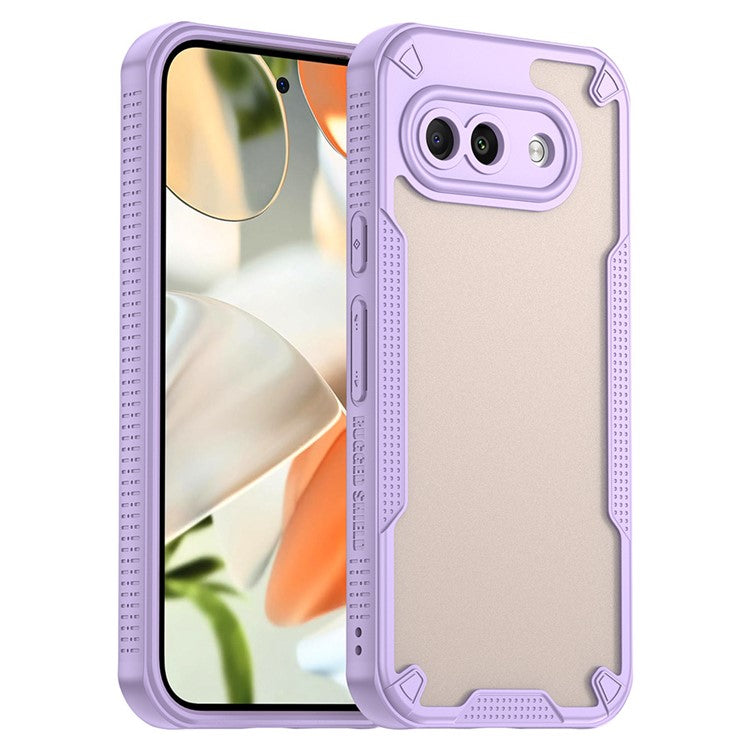 For Google Pixel 9a Case Hybrid Frosted Phone Back Cover - Purple