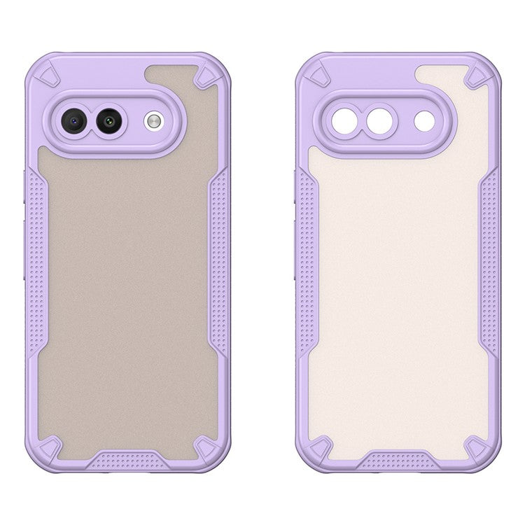 For Google Pixel 9a Case Hybrid Frosted Phone Back Cover - Purple