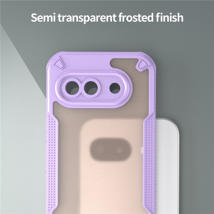 For Google Pixel 9a Case Hybrid Frosted Phone Back Cover - Purple