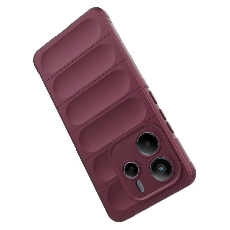 For Xiaomi Redmi Note 14 5G Case Anti-Drop Soft TPU Rugged Phone Back Cover - Wine Red