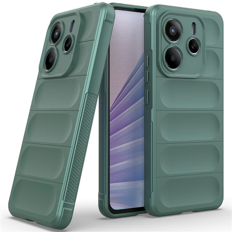 For Xiaomi Redmi Note 14 5G Case Anti-Drop Soft TPU Rugged Phone Back Cover - Green