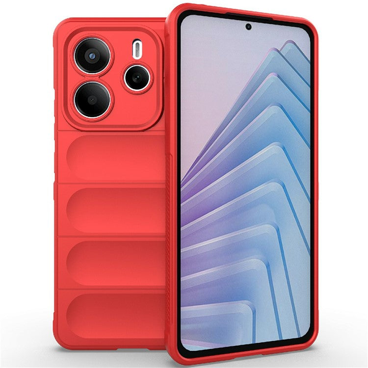 For Xiaomi Redmi Note 14 5G Case Anti-Drop Soft TPU Rugged Phone Back Cover - Red