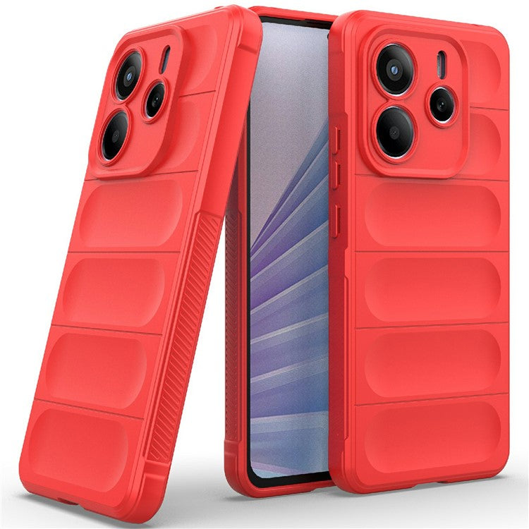 For Xiaomi Redmi Note 14 5G Case Anti-Drop Soft TPU Rugged Phone Back Cover - Red