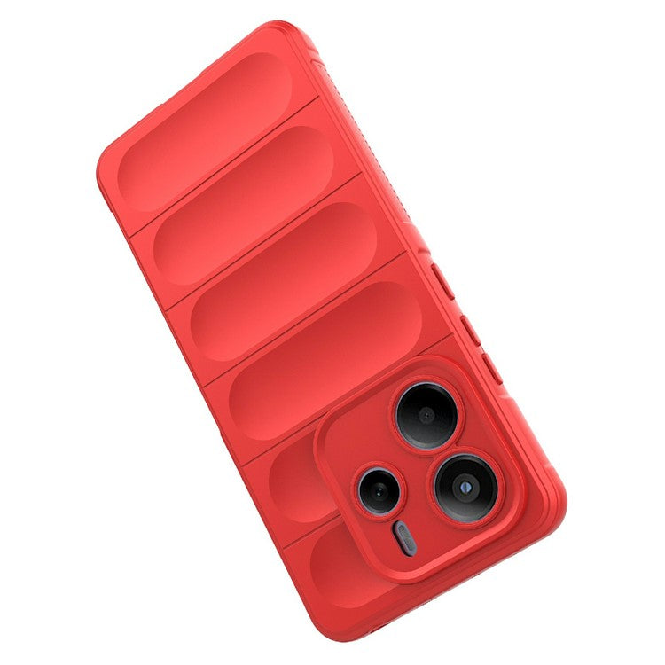 For Xiaomi Redmi Note 14 5G Case Anti-Drop Soft TPU Rugged Phone Back Cover - Red