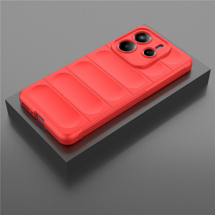 For Xiaomi Redmi Note 14 5G Case Anti-Drop Soft TPU Rugged Phone Back Cover - Red