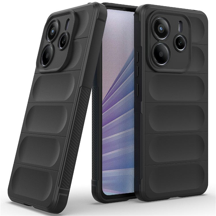 For Xiaomi Redmi Note 14 5G Case Anti-Drop Soft TPU Rugged Phone Back Cover - Black