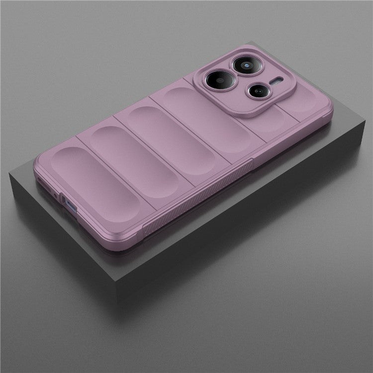 For Xiaomi Redmi Note 14 5G Case Anti-Drop Soft TPU Rugged Phone Back Cover - Light Purple