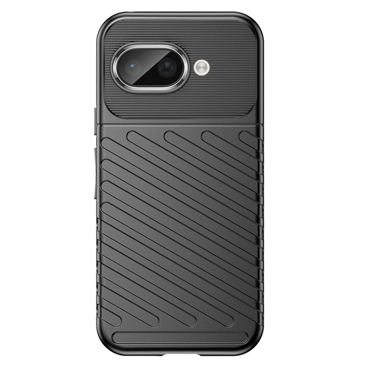 For Google Pixel 9a Case Twill Texture TPU Shockproof Protective Phone Cover - Black