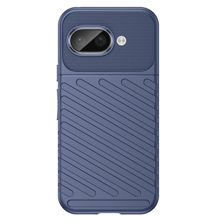 For Google Pixel 9a Case Twill Texture TPU Shockproof Protective Phone Cover - Blue