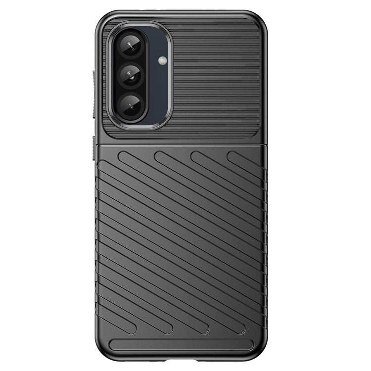 For Samsung Galaxy A36 5G / A56 5G Case Twill Texture TPU Shockproof Protective Phone Cover - Black