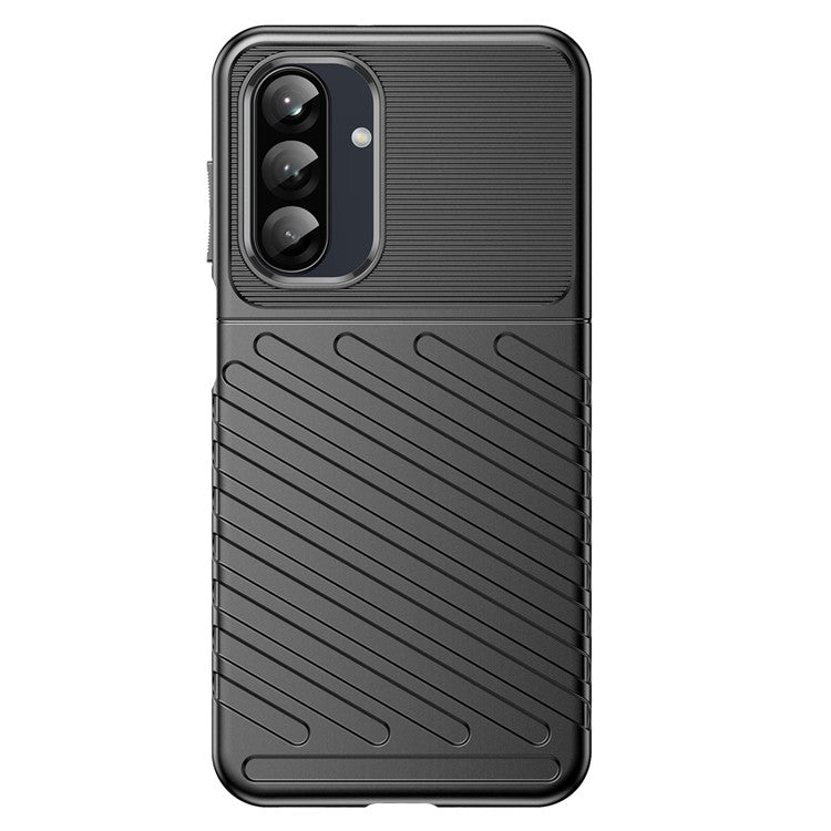 For Samsung Galaxy A26 5G Case Twill Texture TPU Shockproof Protective Phone Cover - Black