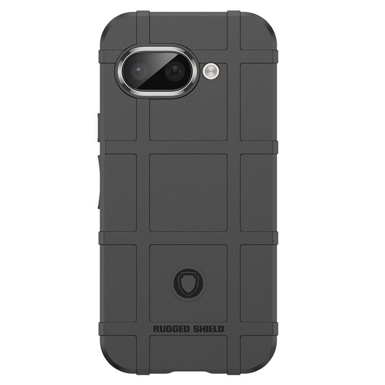 For Google Pixel 9a Case Grid Design Soft TPU Scratch-Proof Phone Cover - Black