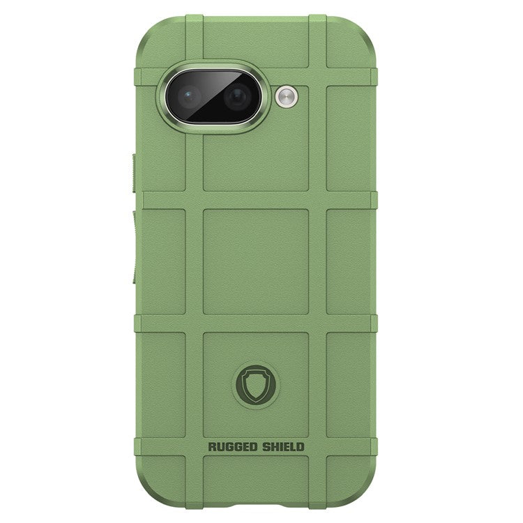 For Google Pixel 9a Case Grid Design Soft TPU Scratch-Proof Phone Cover - Green