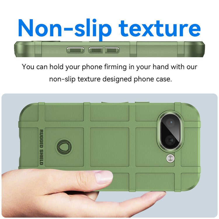 For Google Pixel 9a Case Grid Design Soft TPU Scratch-Proof Phone Cover - Green