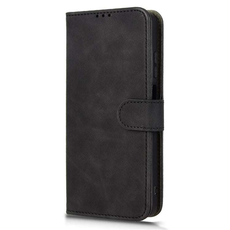 For Motorola Moto G05 4G Leather Case Skin Feel Anti Drop Wallet Flip Phone Cover - Black