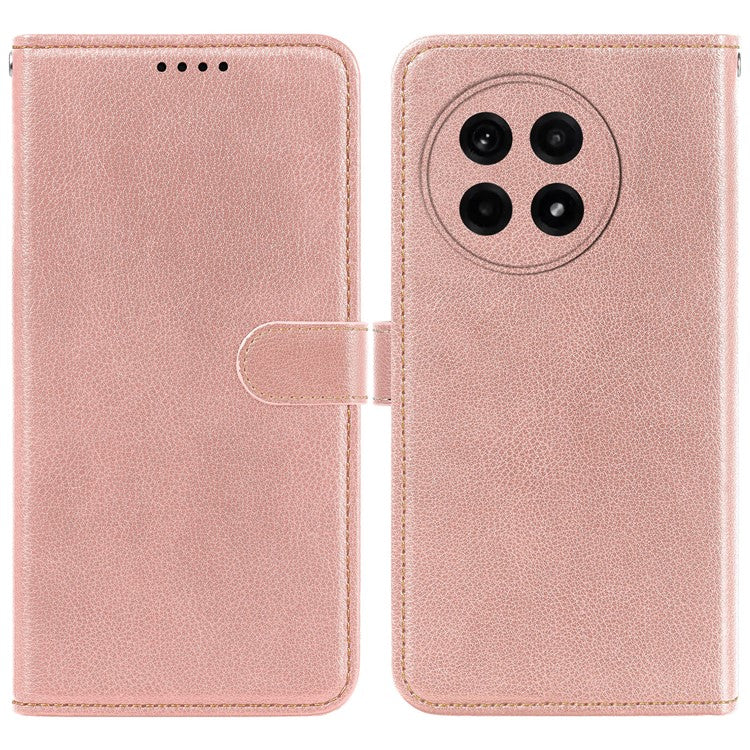 For OnePlus Ace 5 5G / Ace 5 Pro 5G Leather Case Litchi Texture Wallet RFID Blocking Phone Cover - Rose Gold