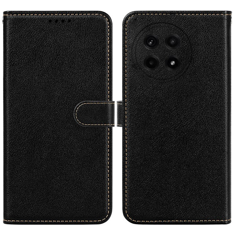 For OnePlus Ace 5 5G / Ace 5 Pro 5G Leather Case Litchi Texture Wallet RFID Blocking Phone Cover - Black