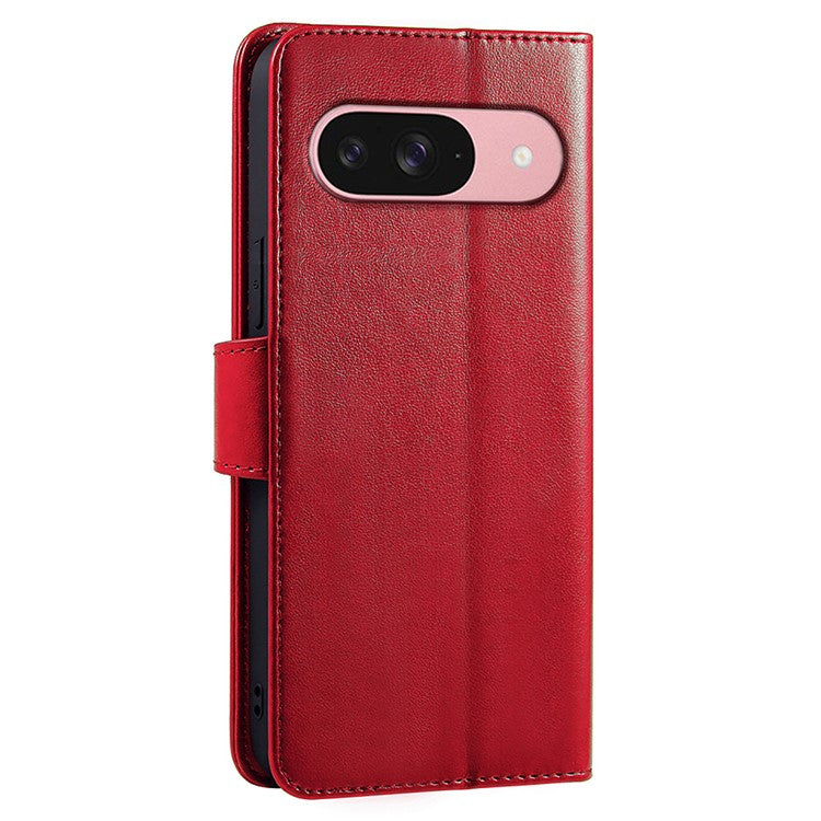 For Google Pixel 9 Pro / Pixel 9 Case Stand Card Holder Wallet Leather Phone Cover - Red