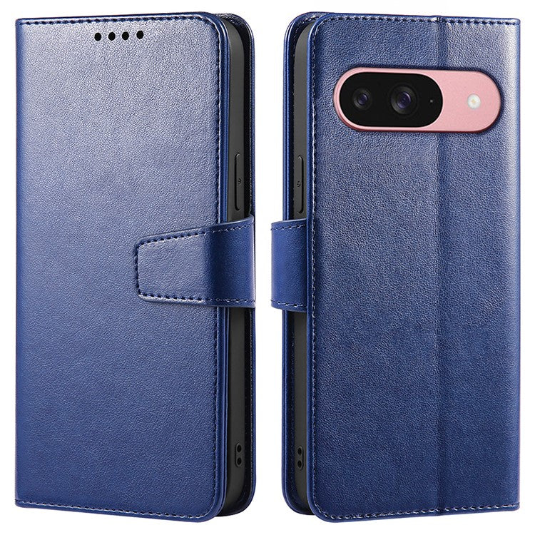 For Google Pixel 9 Pro / Pixel 9 Case Stand Card Holder Wallet Leather Phone Cover - Blue