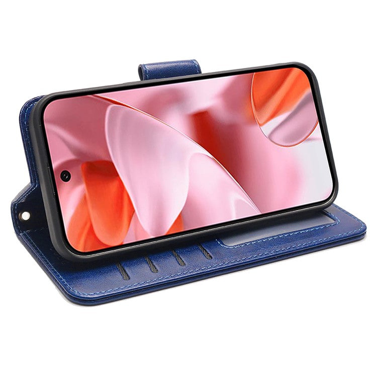 For Google Pixel 9 Pro / Pixel 9 Case Stand Card Holder Wallet Leather Phone Cover - Blue