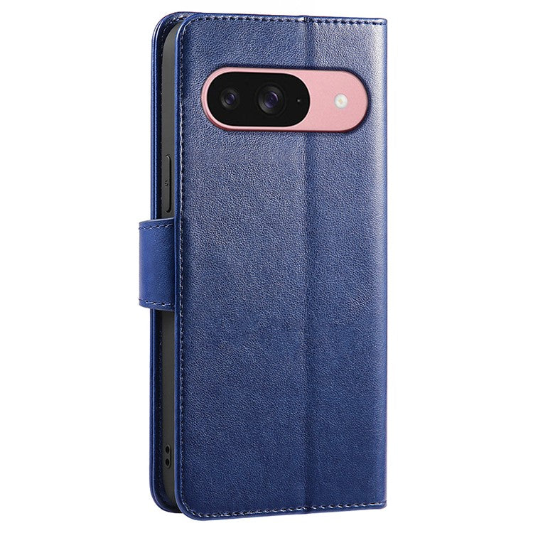 For Google Pixel 9 Pro / Pixel 9 Case Stand Card Holder Wallet Leather Phone Cover - Blue