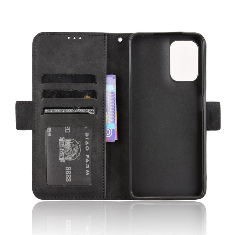 For Motorola Moto G05 4G  /  E15 4G Leather Case Phone Wallet Cover with Multiple Card Slots - Black