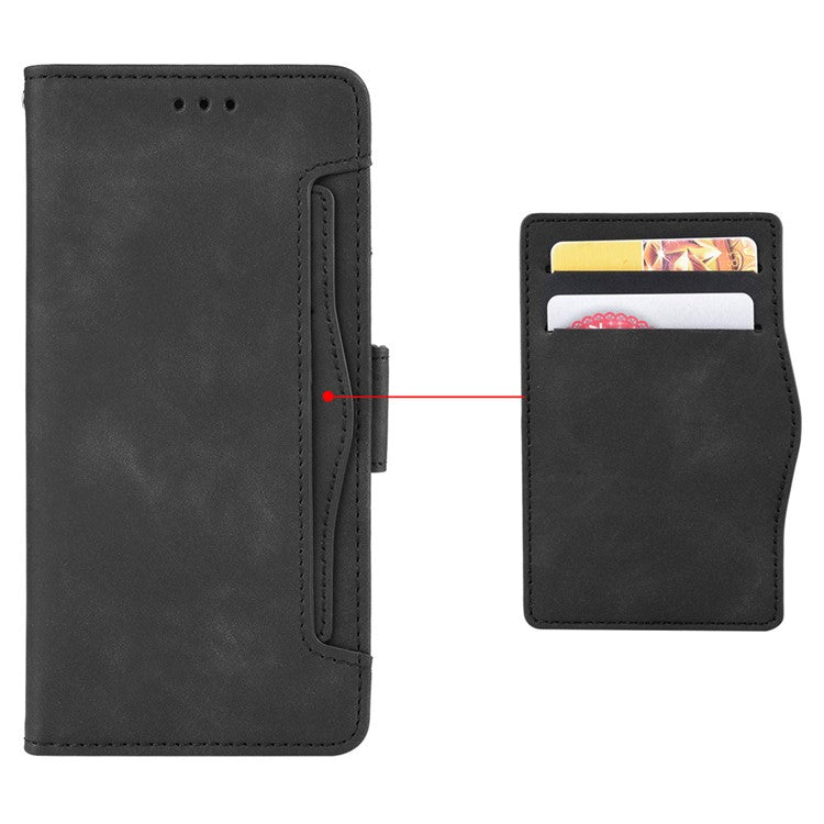 For Motorola Moto G05 4G  /  E15 4G Leather Case Phone Wallet Cover with Multiple Card Slots - Black