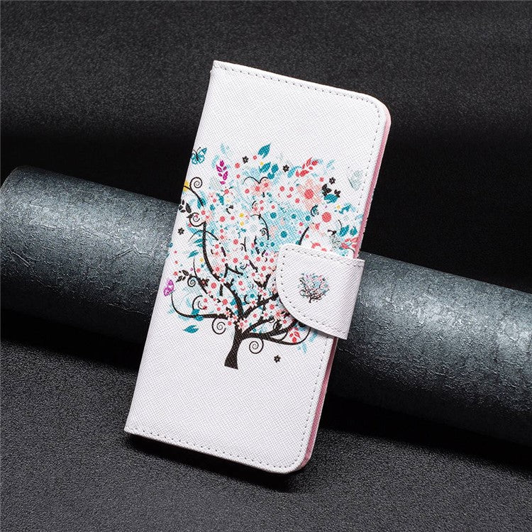 BF Pattern Printing Leather Series-1 for vivo Y35 4G (2022) / Y22 4G Wallet Case PU Leather Stand Flip Printed Pattern Magnetic Phone Cover - Flower Tree