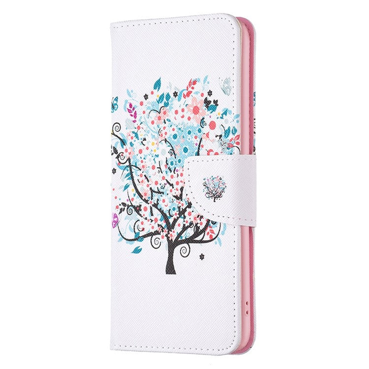 BF Pattern Printing Leather Series-1 for vivo Y35 4G (2022) / Y22 4G Wallet Case PU Leather Stand Flip Printed Pattern Magnetic Phone Cover - Flower Tree