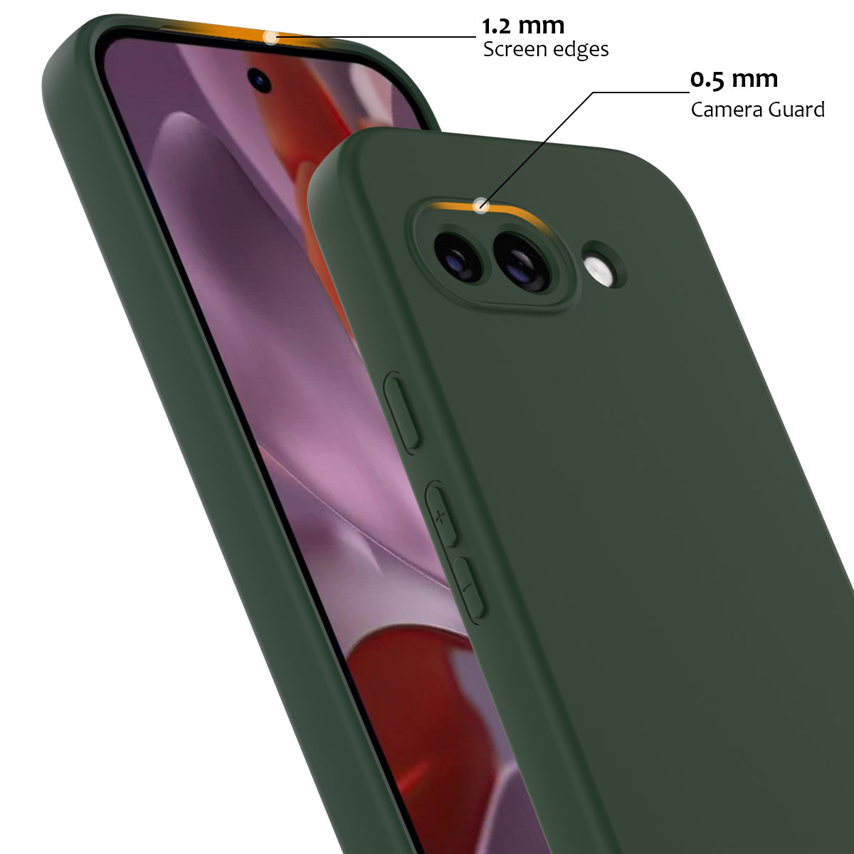 For Google Pixel 9a Case Compatible with MagSafe Anti-Drop Liquid Silicone Phone Cover - Dark Green