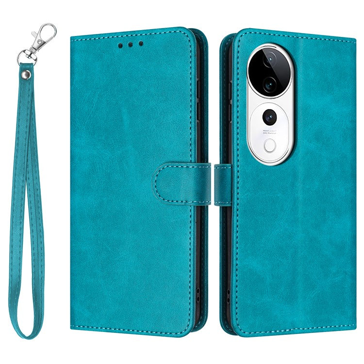 PU Leather Case For vivo V40 5G  /  V40 Pro 5G  /  T3 Ultra 5G  /  S19 Pro 5G Flip Stand Wallet Phone Cover Calf Texture - Green