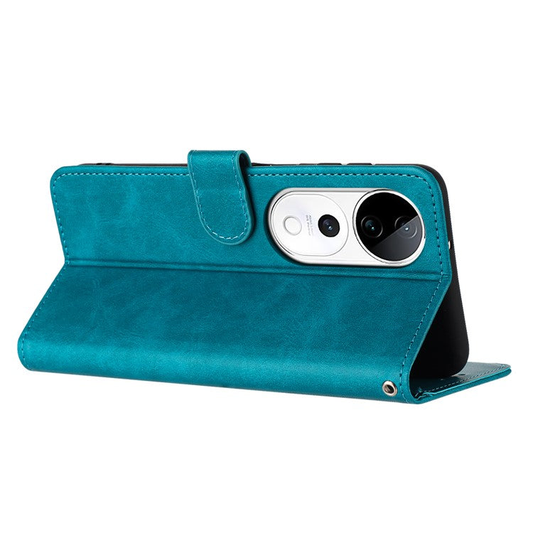 PU Leather Case For vivo V40 5G  /  V40 Pro 5G  /  T3 Ultra 5G  /  S19 Pro 5G Flip Stand Wallet Phone Cover Calf Texture - Green