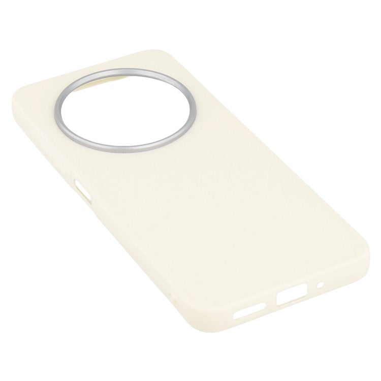 For Xiaomi Redmi 14C 4G / 14R 5G / Poco C75 4G Case Leather Textured TPU Shockproof Phone Cover - White