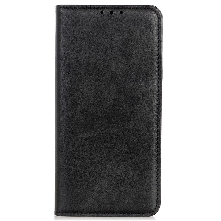 Split Leather Case for Xiaomi Redmi Note 14 5G Flip Wallet Phone Cover - Black