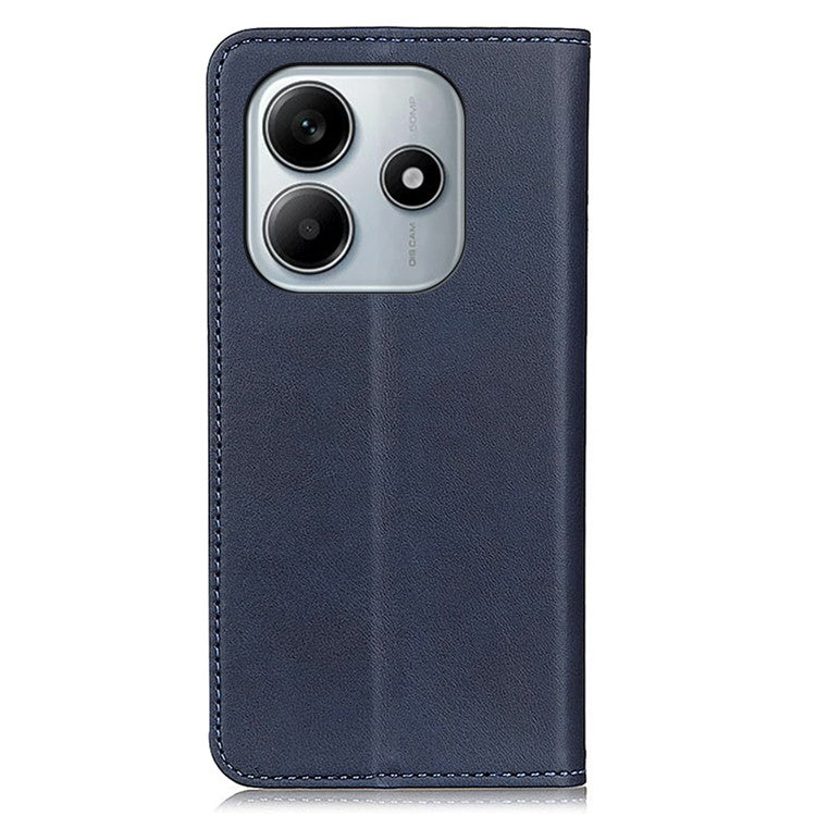 Split Leather Case for Xiaomi Redmi Note 14 5G Flip Wallet Phone Cover - Blue