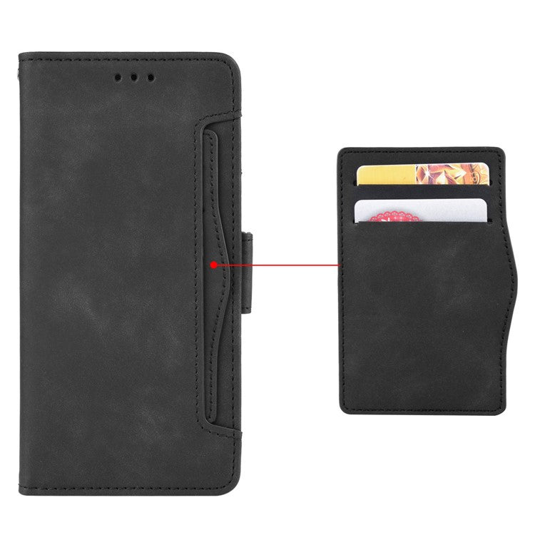 Phone Wallet Case For vivo V25 Pro 5G / S15 Pro 5G, Multiple Card Slots Phone Cover Stand Dual Magnetic Clasp PU Leather Phone Shell - Black