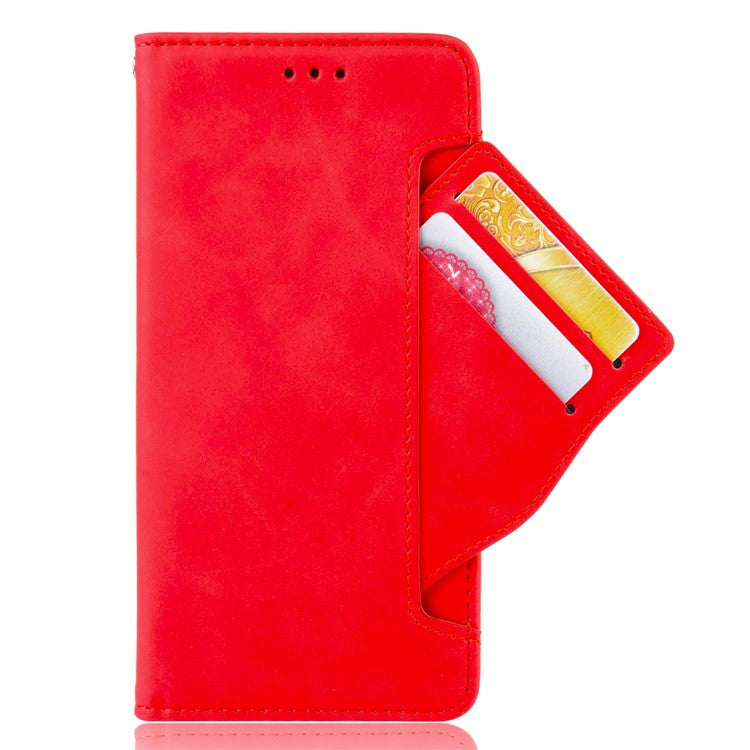 Phone Wallet Case For vivo V25 Pro 5G / S15 Pro 5G, Multiple Card Slots Phone Cover Stand Dual Magnetic Clasp PU Leather Phone Shell - Red